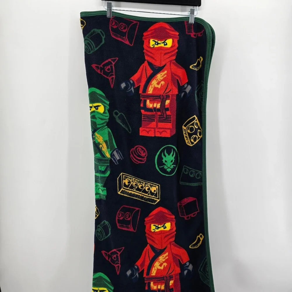 LEGO Ninjago Throw Blanket Kids Kai Lloyd Fleece Graphic Navy Blue 38in x 50in